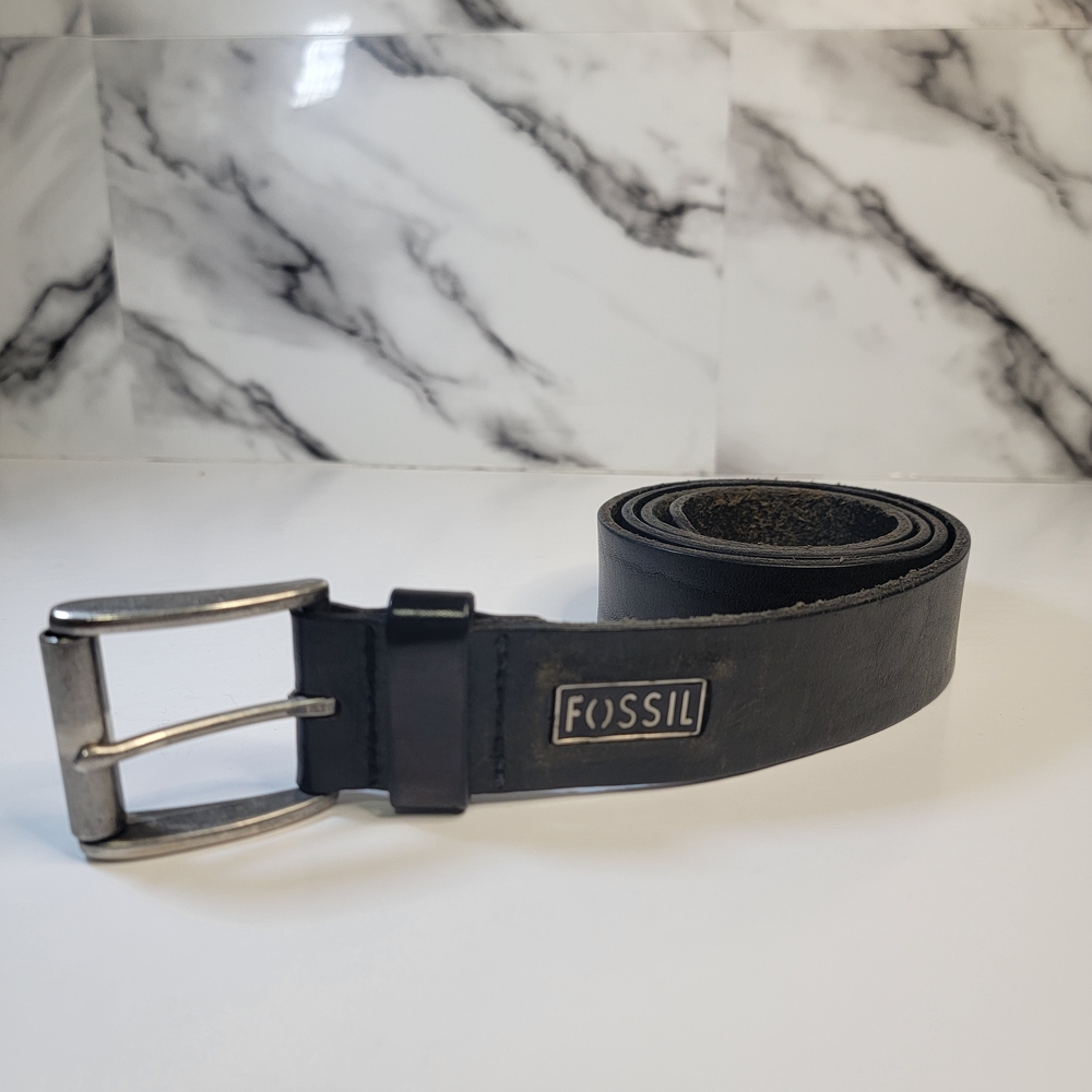 Fossil Genuine Leather Belt Black Vintage